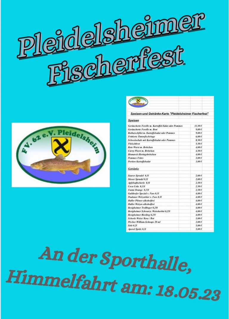 Pleidelsheimer Fischerfest am 18.05.2023